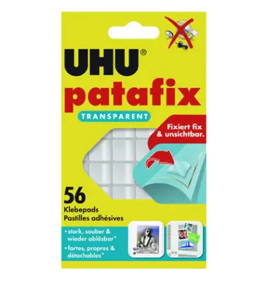 UHU Klebepads patafix, wieder ablösbar, transparent (EAN: 4026700488159)