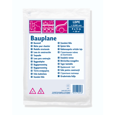 WESTEX Bauplane, LDPE, 40 my, transluzent, 4 x 5 m (EAN: 4001941039438)