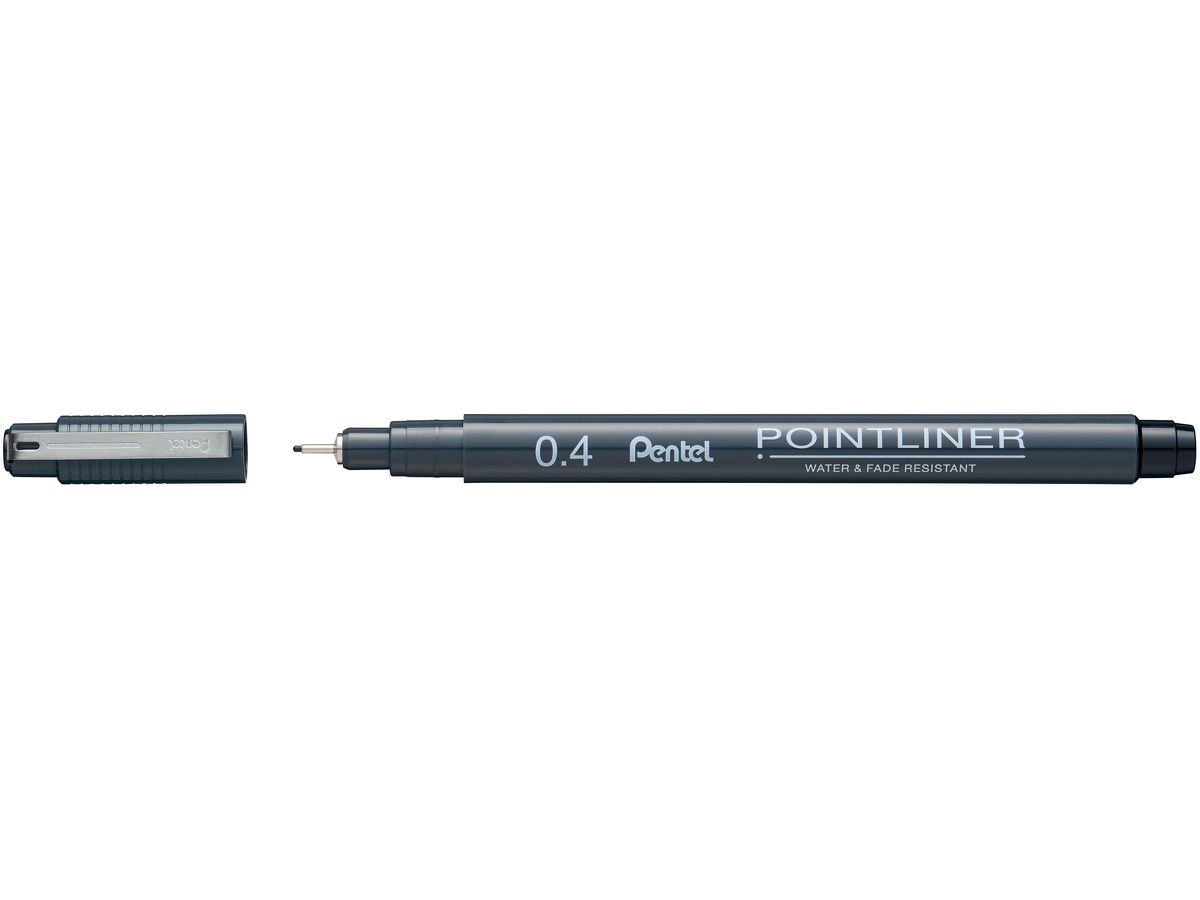 PentelArts Permanent Fineliner Pointliner, schwarz, 0,4 mm (EAN: 0884851060150)