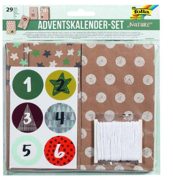 folia Adventskalender 24 Adventstütchen "NATURE" (EAN: 4001868090888)