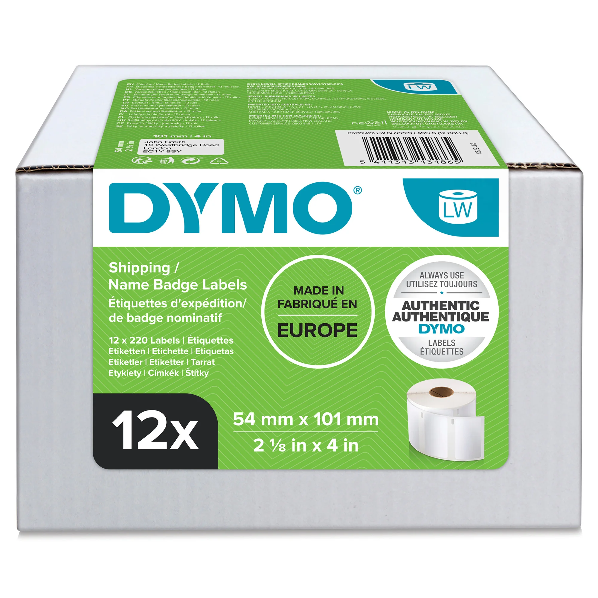DYMO LabelWriter-Versand-Etiketten, 54 x 101 mm, weiß (EAN: 5411313131865)