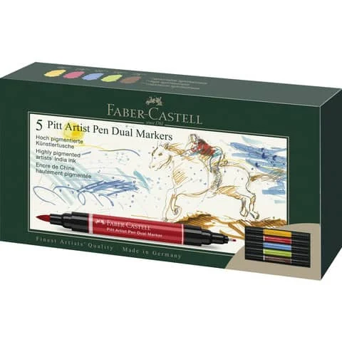 FABER-CASTELL Tuschestift PITT artist pen Dual Marker, 5er (EAN: 4005401620051)