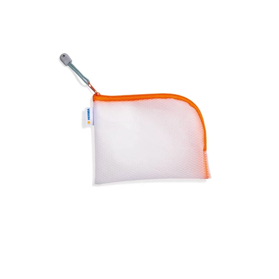 HERMA Reißverschlusstasche "Mesh Bags", DIN A6, orange (EAN: 4008705200288)