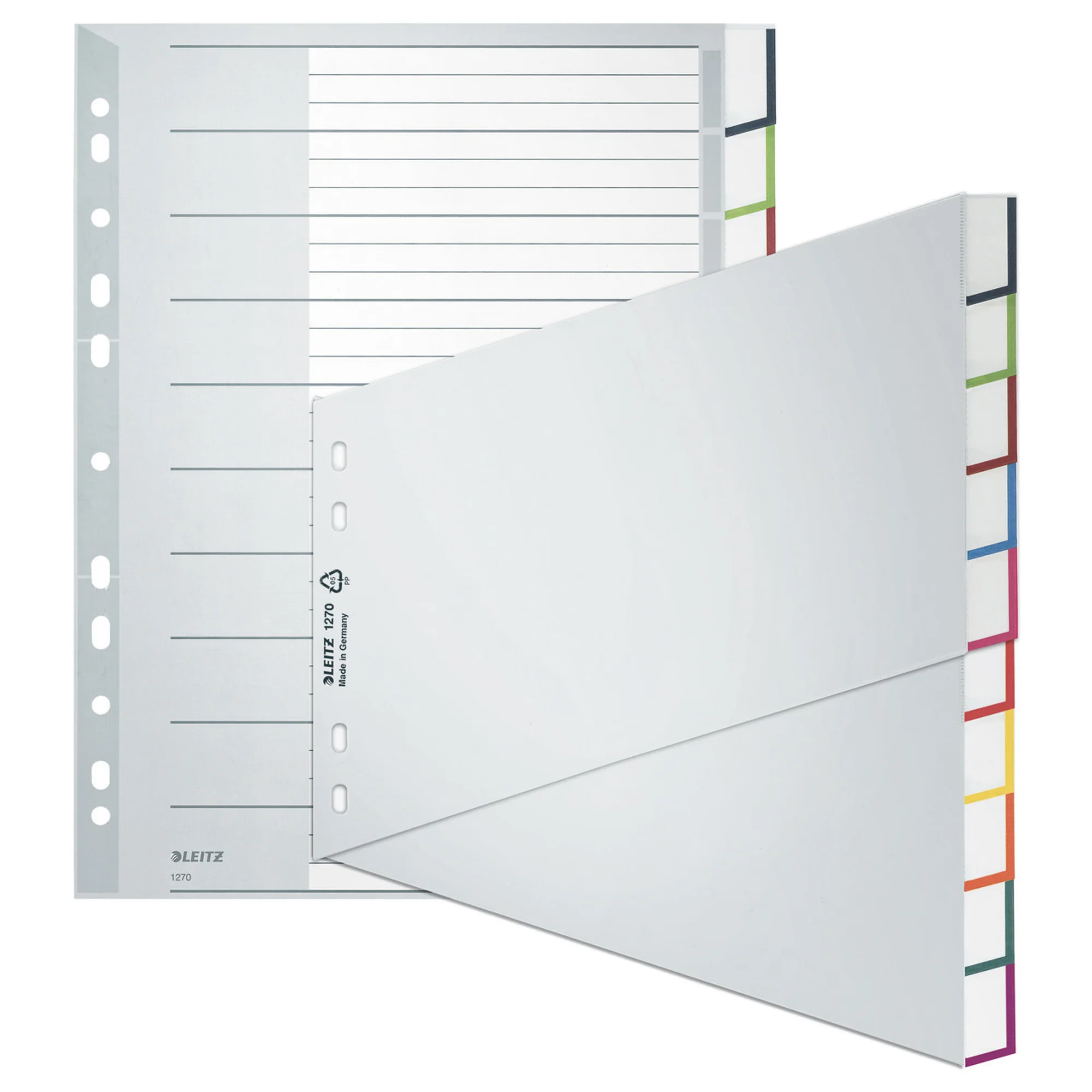 LEITZ Kunststoff-Register, blanko, A4 Überbreite, schräg (EAN: 4002432301690)