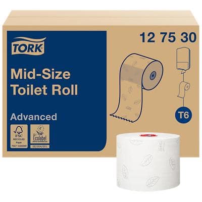TORK Midirollen-Toilettenpapier, 2-lagig, weiß, 100 m (EAN: 7322540475883)