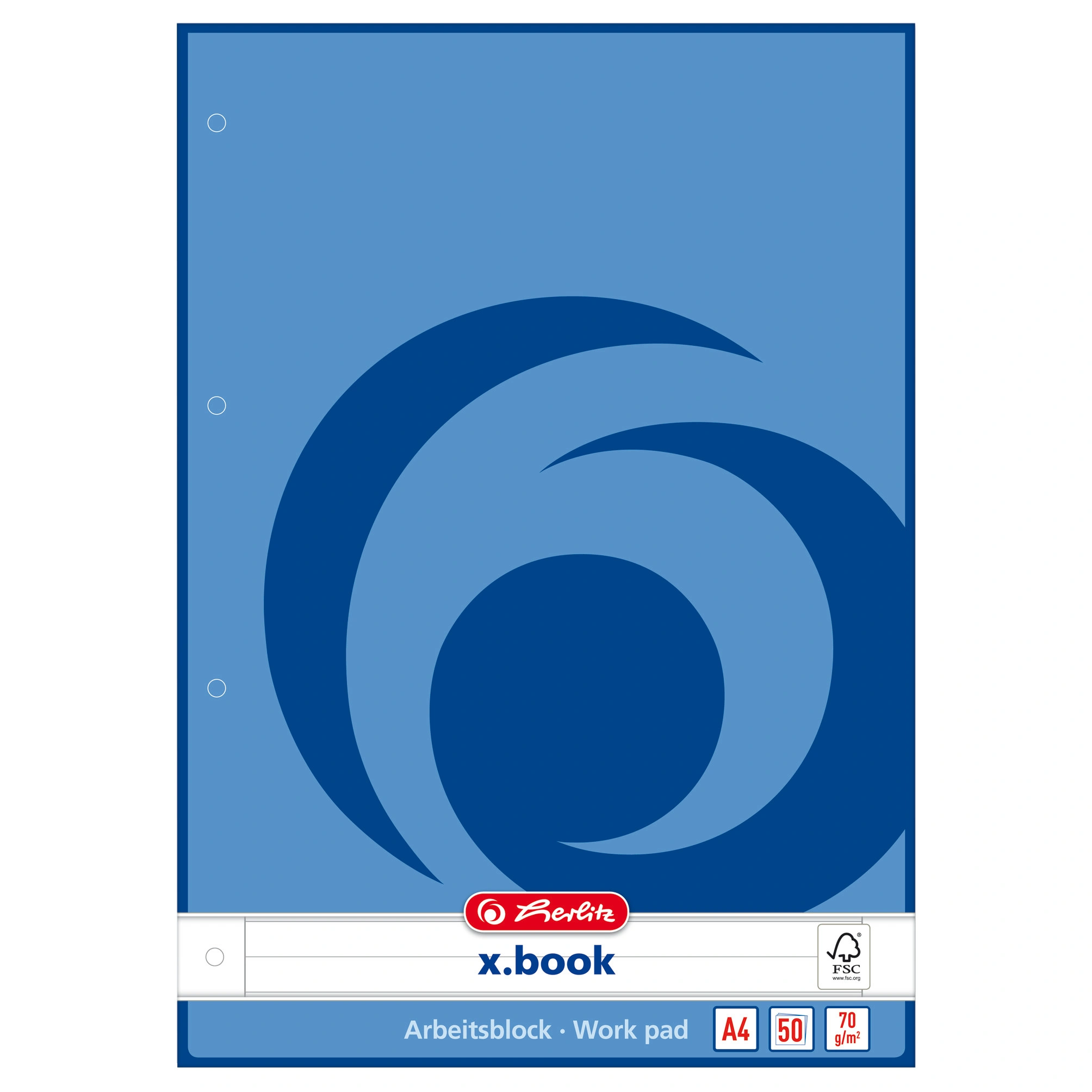 herlitz Arbeitsblock x.book DIN A4, 50 Blatt, liniert (EAN: 4008110215419)