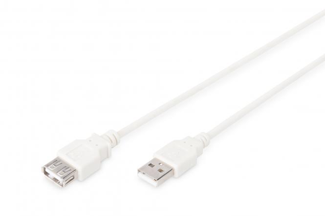 DIGITUS USB 2.0 Verlängerungskabel, beige, 1,8 m (EAN: 4016032297147)