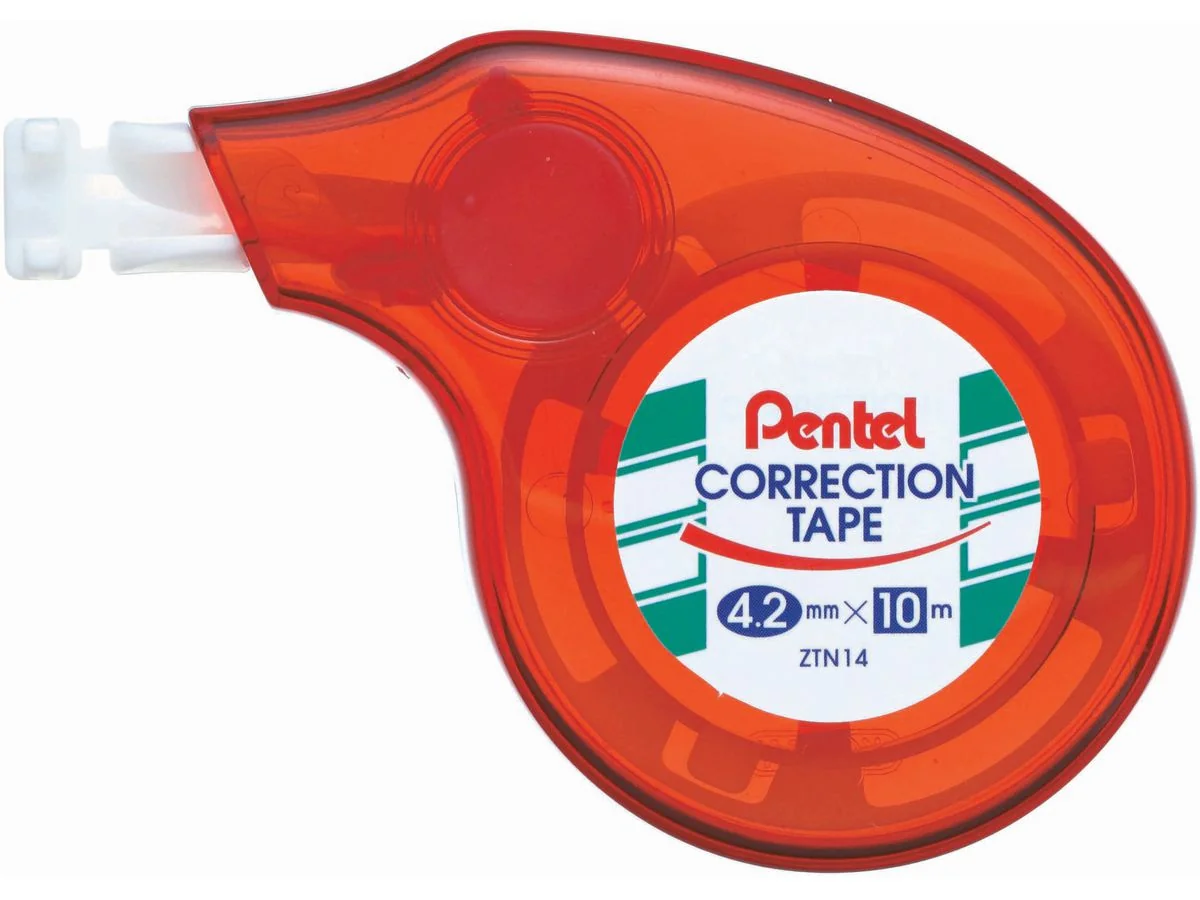 Pentel Korrekturroller XZTN14, Bandmaße: (B)4,2 mm x (L)10 m, rot (EAN: 0884851006592)