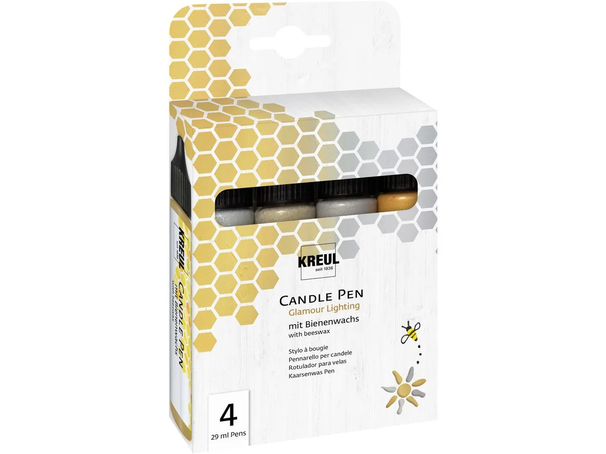 KREUL Candle Pen "Glamour Lighting", 4er-Set, silber, gold und glitter (EAN: 4000798126827)