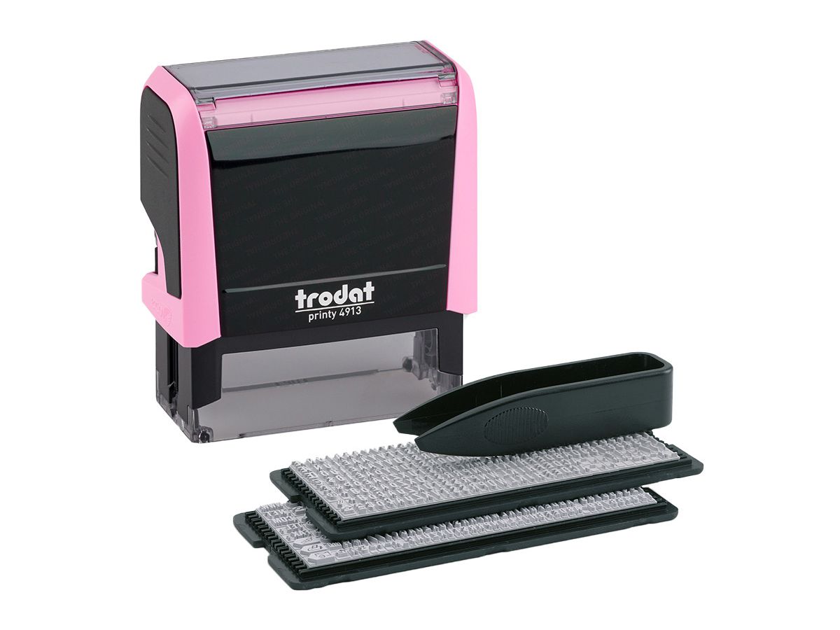 trodat Textstempel-Set Printy 4913 Typomatic, pastell-rosa (EAN: 9010035808633)