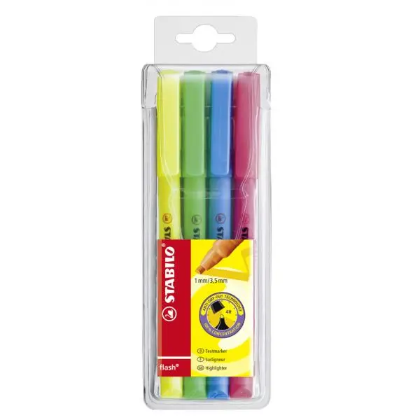 STABILO Textmarker flash, 4er PP-Etui (EAN: 4006381131834)