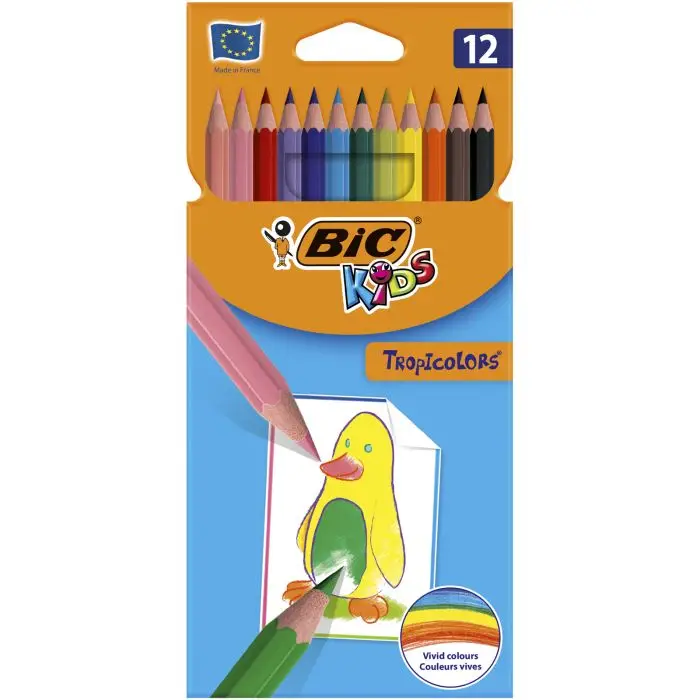 BIC KIDS Buntstifte Tropicolors, 12er Kartonetui (EAN: 3270220022503)