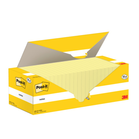 Post-it Haftnotizen notes, 76 x 76 mm, gelb, 18 + 6 gratis (EAN: 4064035128074)