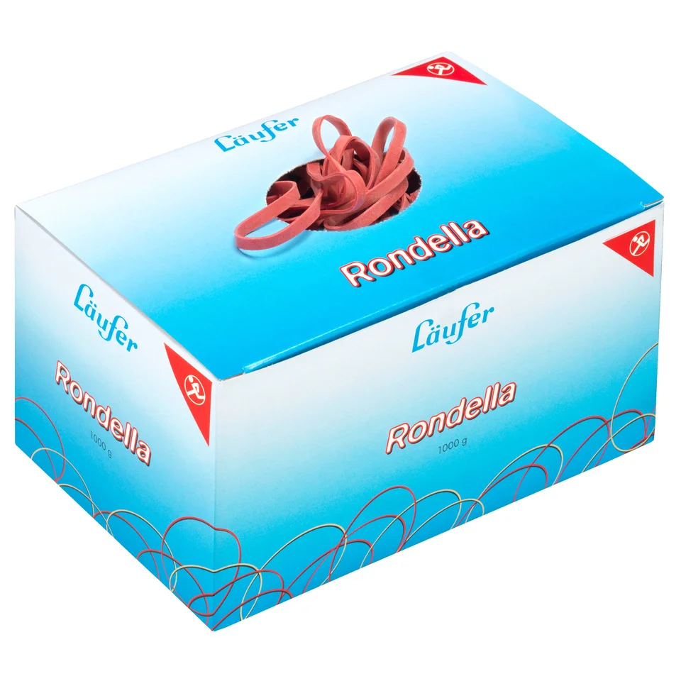 Läufer Gummibänder RONDELLA im Karton, 150 x 4 mm, 1.000 g, rot (EAN: 4006677516413)