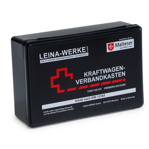 LEINA KFZ-Verbandkasten Standard, Inhalt DIN 13164, schwarz (EAN: 4011166100073)