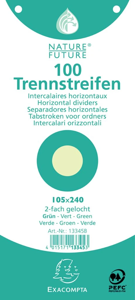 EXACOMPTA Trennstreifen Premium, 105 x 240 mm, grün (EAN: 4015171133453)
