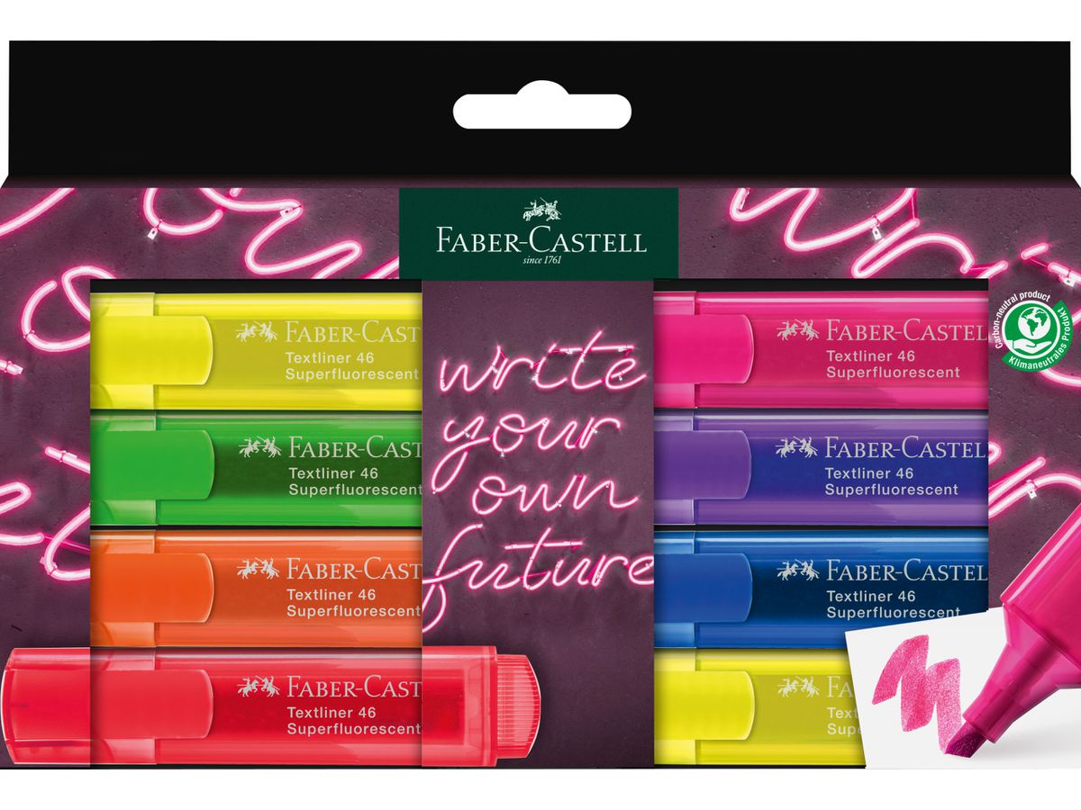 FABER-CASTELL Textmarker TEXTLINER 1546 NEON, 8er Etui (EAN: 4005402546015)