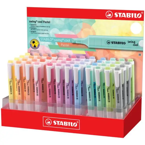 STABILO Textmarker swing cool Pastel, 48er Karton-Display (EAN: 4006381573153)