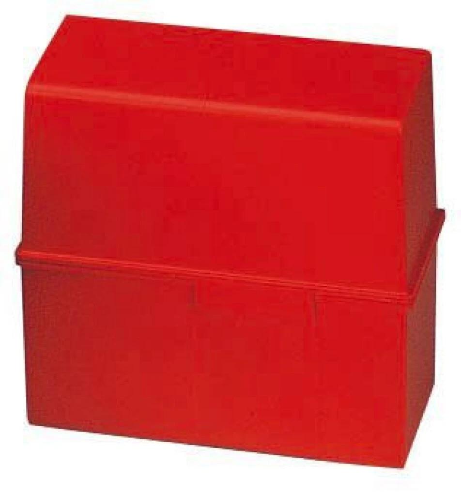 HAN Karteikasten, Polystyrol, A8 quer, rot, bestückt (EAN: 4012473978973)