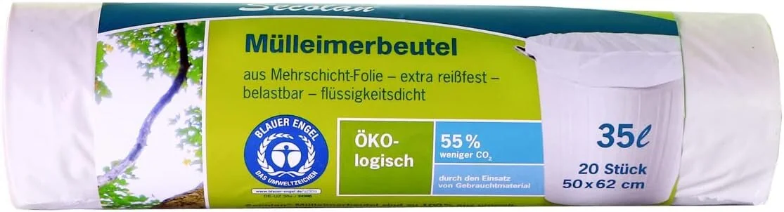 Secolan Mülleimerbeutel, naturweiß, 35 Liter, 25 my (EAN: 4260123533250)