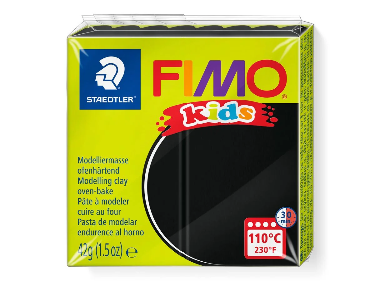 FIMO kids Modelliermasse, ofenhärtend, schwarz, 42 g (EAN: 4007817805145)