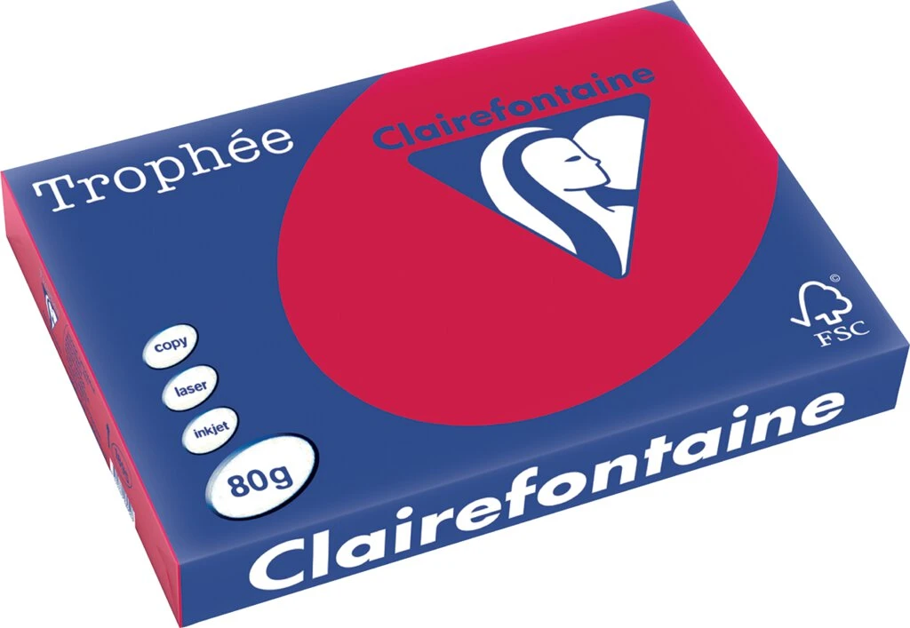 Clairefontaine Multifunktionspapier Trophée, A3, kirschrot (EAN: 3329680189506)