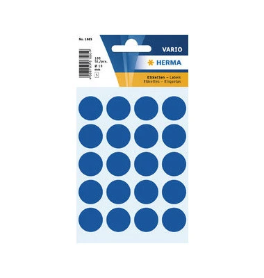 HERMA Markierungspunkte, Durchmesser: 19 mm, dunkelblau (EAN: 4008705018838)