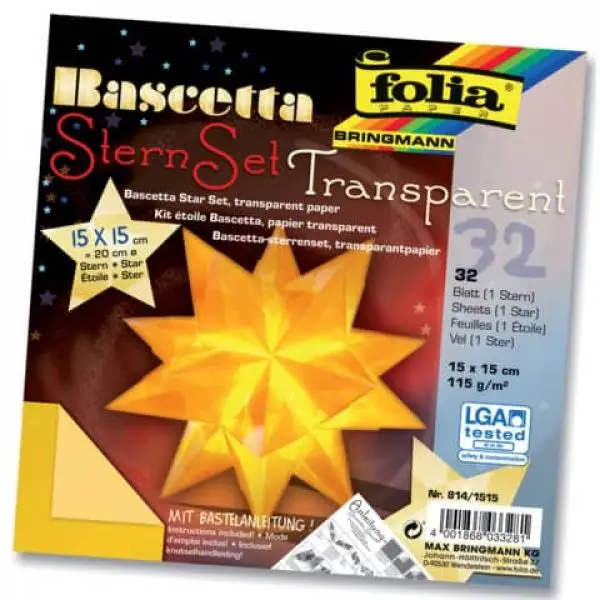 folia Faltblätter Bascetta-Stern, gelb-transparent (EAN: 4001868033281)