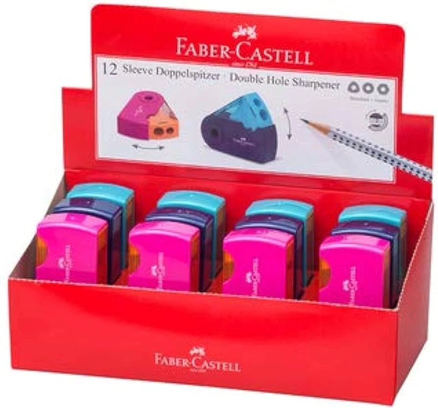 FABER-CASTELL Doppelspitzdose SLEEVE, sortiert (EAN: 6933256640468)