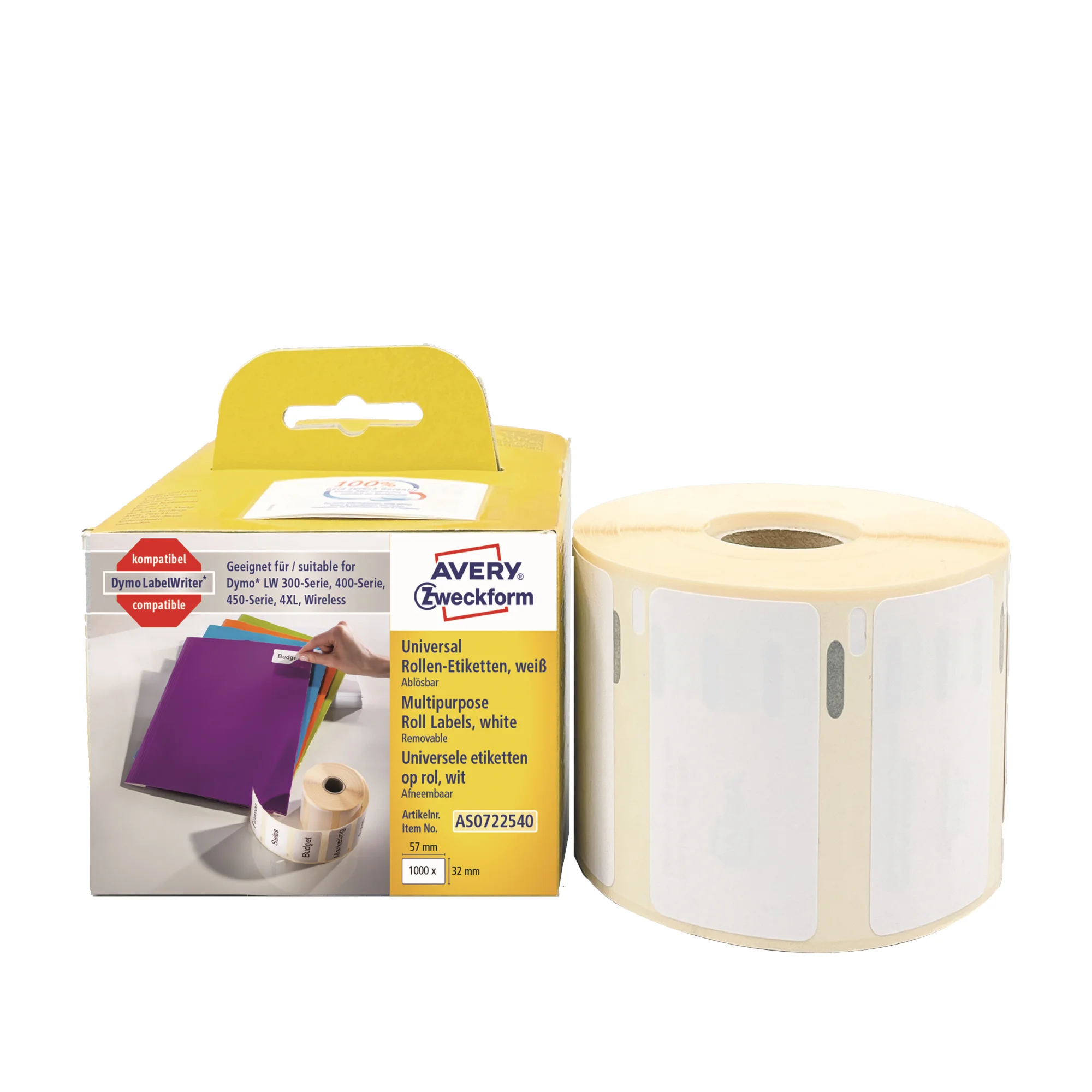 AVERY Zweckform Rollenetiketten, 57 x 32 mm, weiß (EAN: 4004182617069)