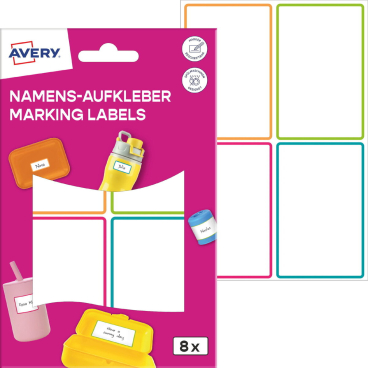 AVERY Namens-Etiketten, Folie, 48 x 70 mm, Rahmen farbig (EAN: 4004182519813)