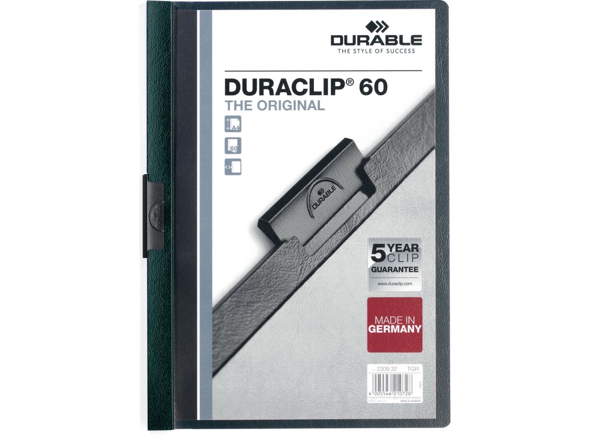 DURABLE Klemmhefter DURACLIP ORIGINAL 60, DIN A4, petrol (EAN: 4005546210728)