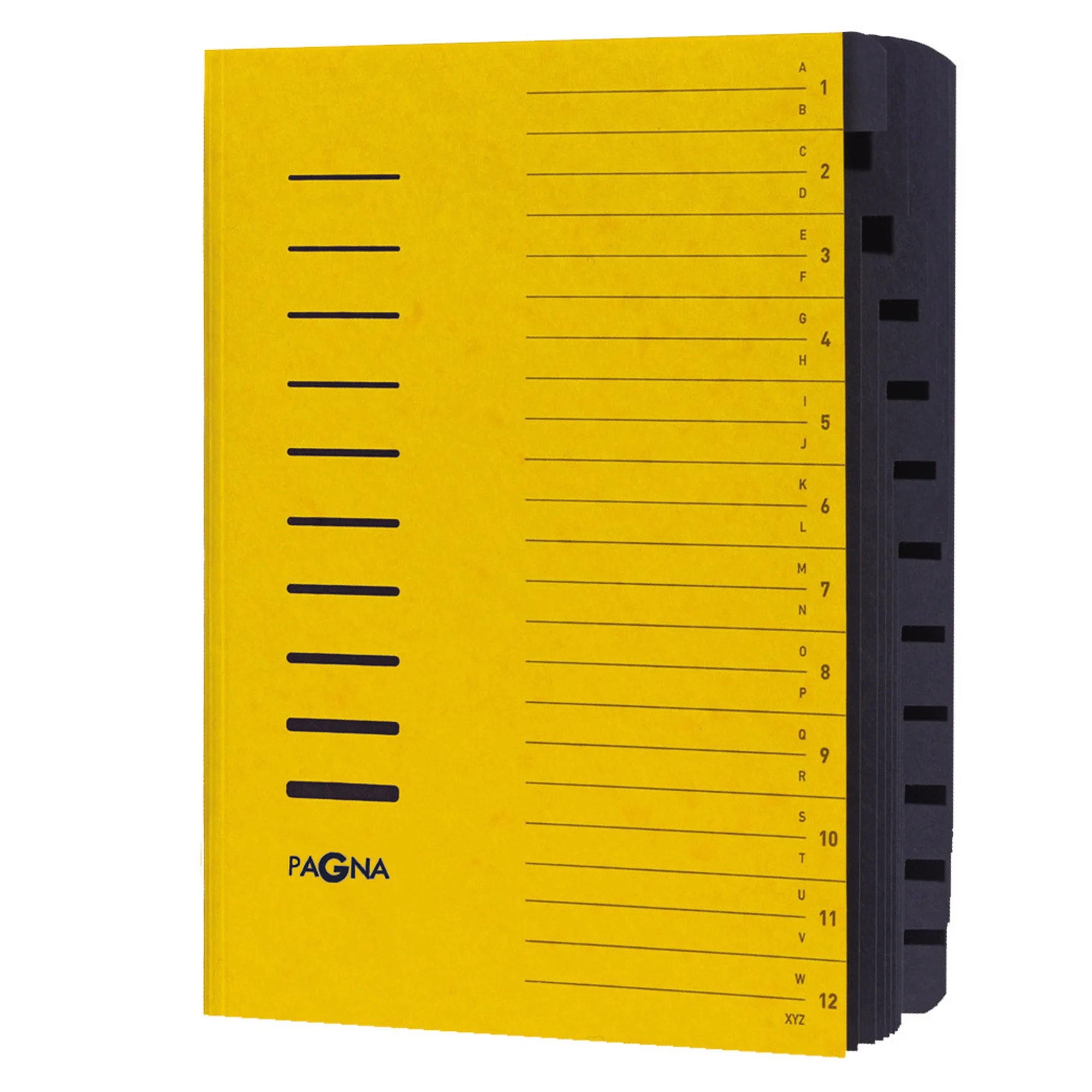 PAGNA Ordnungsmappe, DIN A4, aus Karton, 12 Fächer, gelb (EAN: 4013951002203)