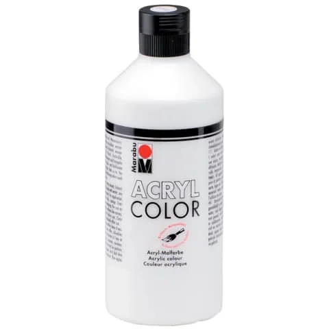 Marabu Acrylfarbe Acryl Color, 500 ml, weiß 070 (EAN: 4007751526656)
