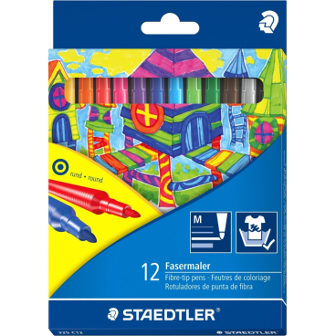 STAEDTLER Fasermaler Noris, 12er Kartonetui (EAN: 4007817015711)