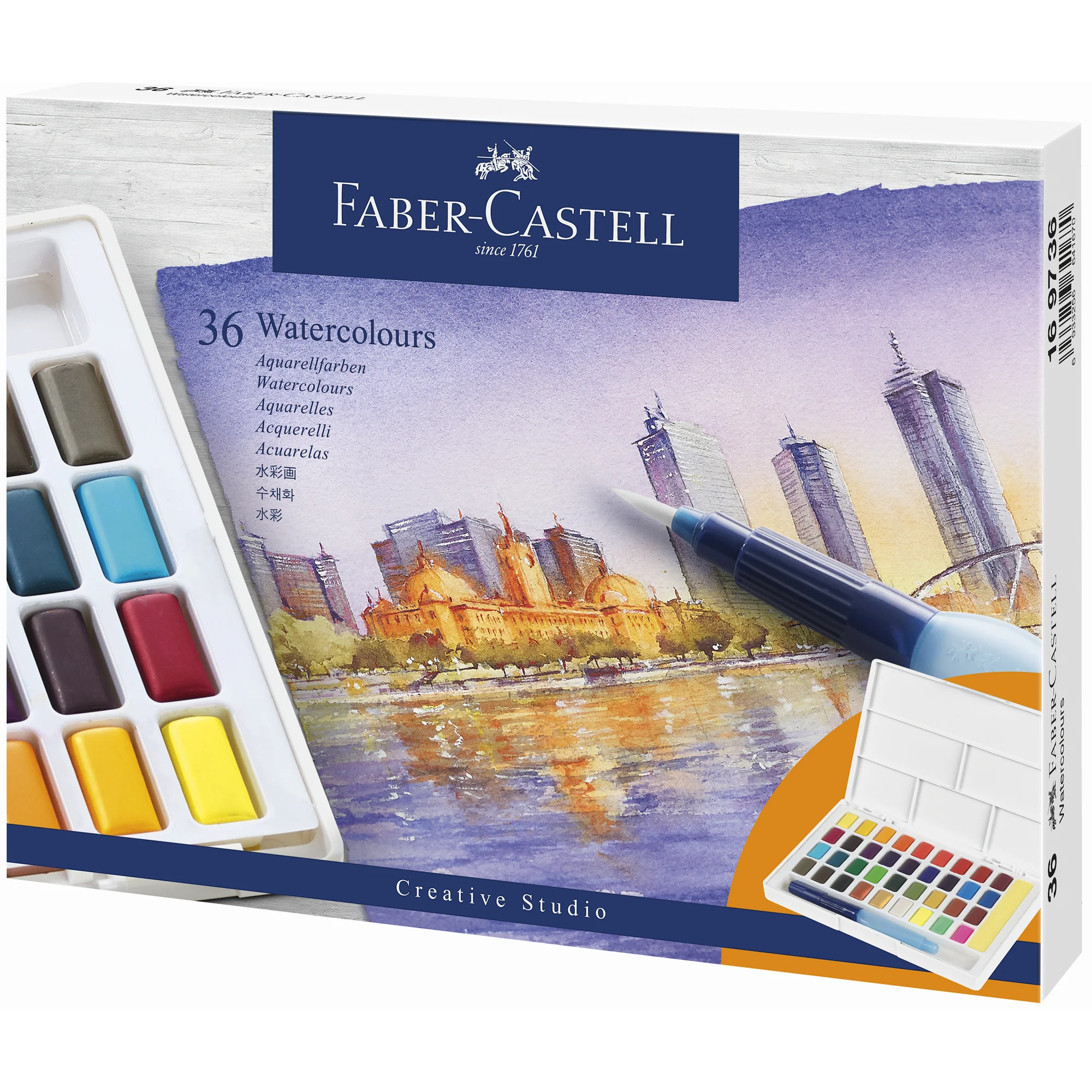 FABER-CASTELL Aquarellfarbe in Näpfchen, 36er Etui (EAN: 6933256641670)