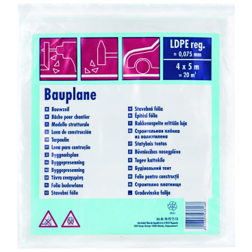WESTEX Bauplane, LDPE, 75 my, schwarz, 4 x 5 m (EAN: 4013307438168)