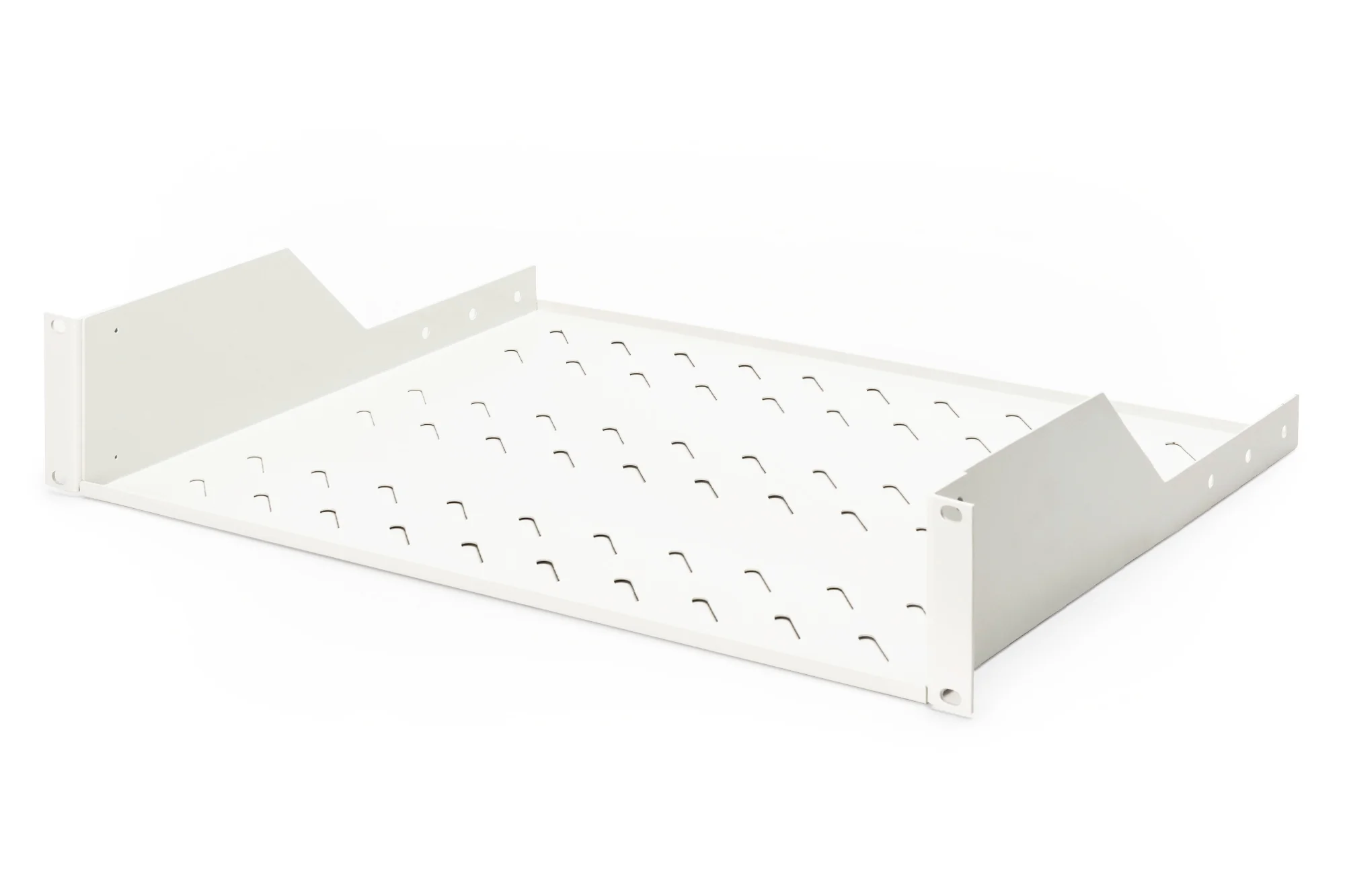 DIGITUS 19" Fachboden, 2 HE, Festeinbau, Tiefe: 370 mm, lichtgrau (RAL7035) (EAN: 4016032275091)