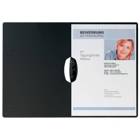 PAGNA Bewerbungsmappe "Swing", DIN A4, aus Karton, schwarz (EAN: 4013951001572)