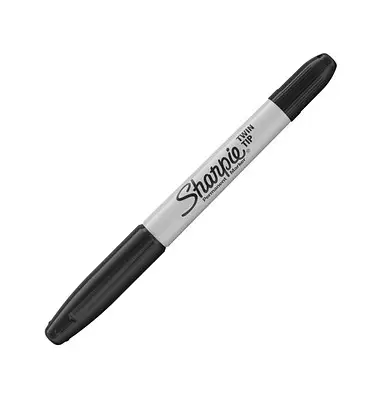 Sharpie Permanent-Marker "TWIN TIP", Strichfarbe: schwarz (EAN: 3501170818374)