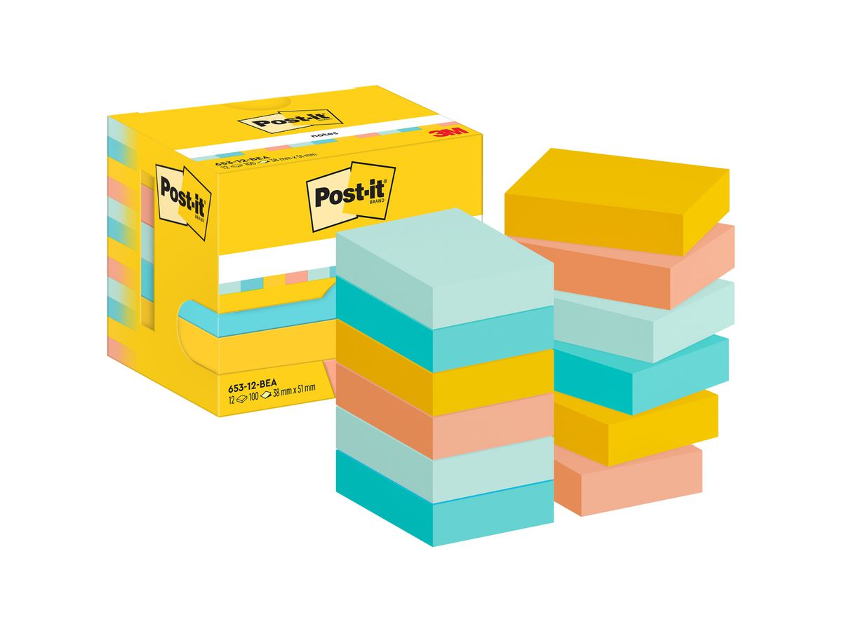 Post-it Haftnotizen notes, 51 x 38 mm, Beachside Collection (EAN: 4064035065911)