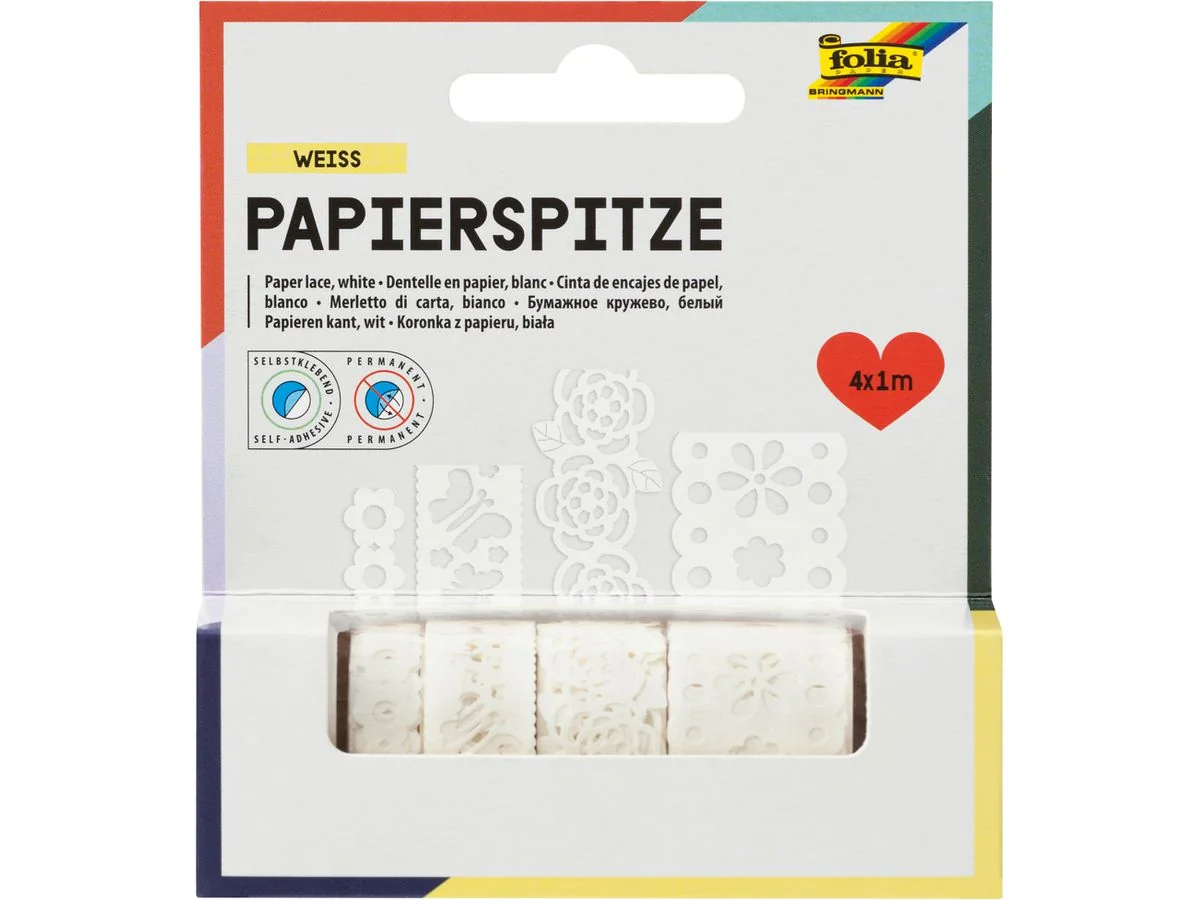 folia Papierbordüren "Creative", selbstklebend, weiß (EAN: 4001868084252)