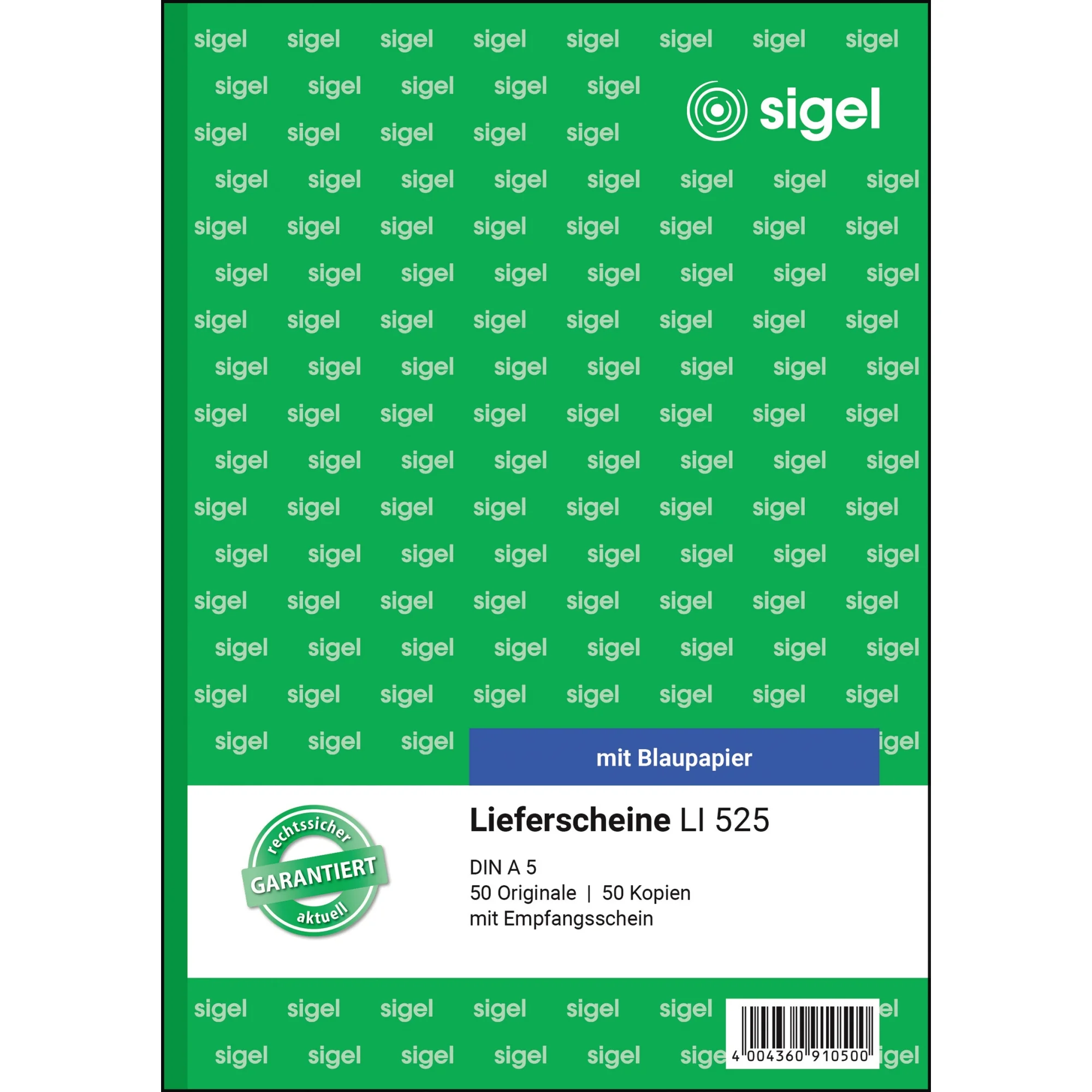 sigel Formularbuch "Lieferschein mit Empfangsschein", A5 (EAN: 4004360910500)