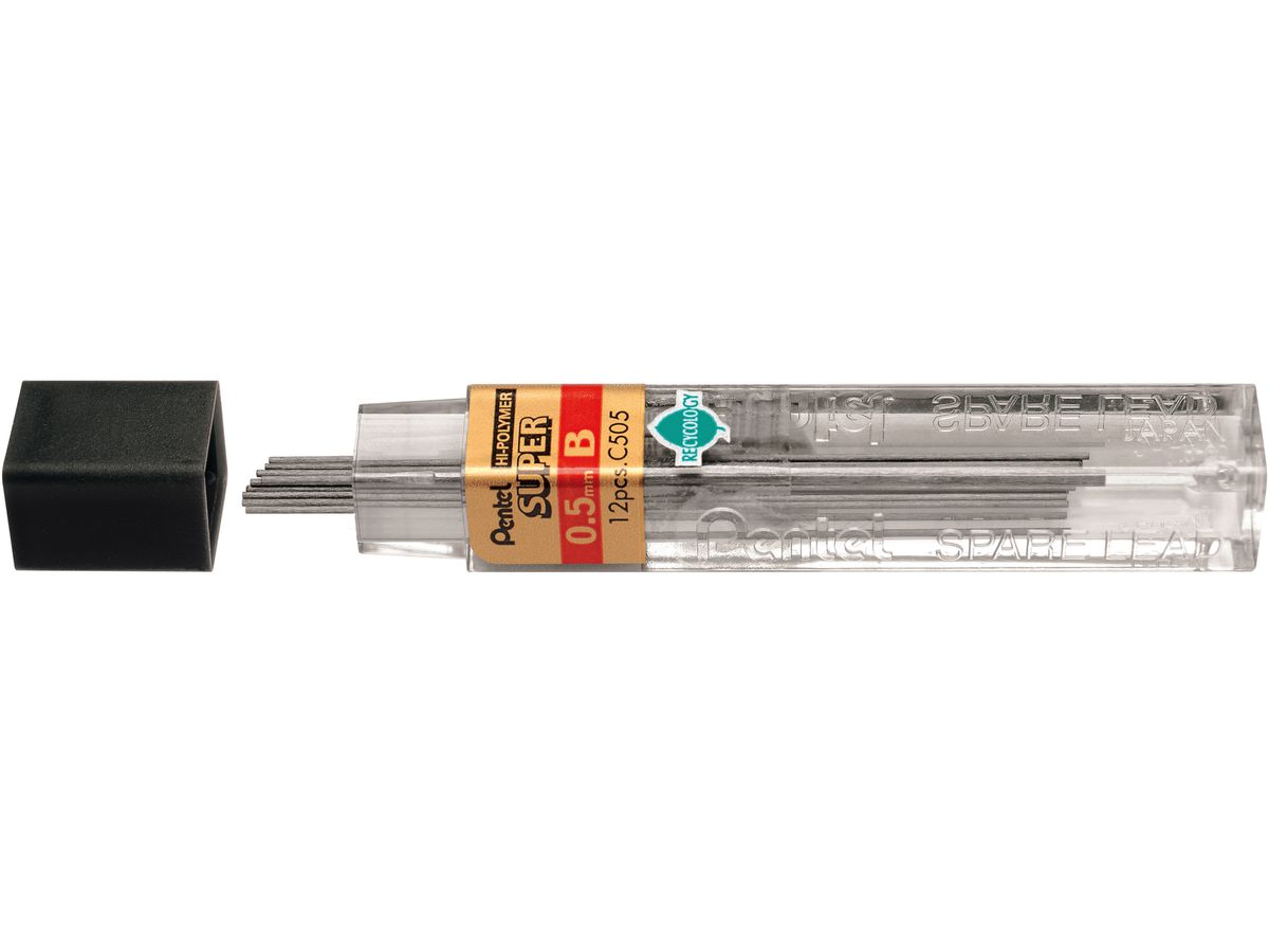 Pentel Druckbleistift-Mine HI-POLYMER SUPER, Härtegrad: B (EAN: 3474370505026)