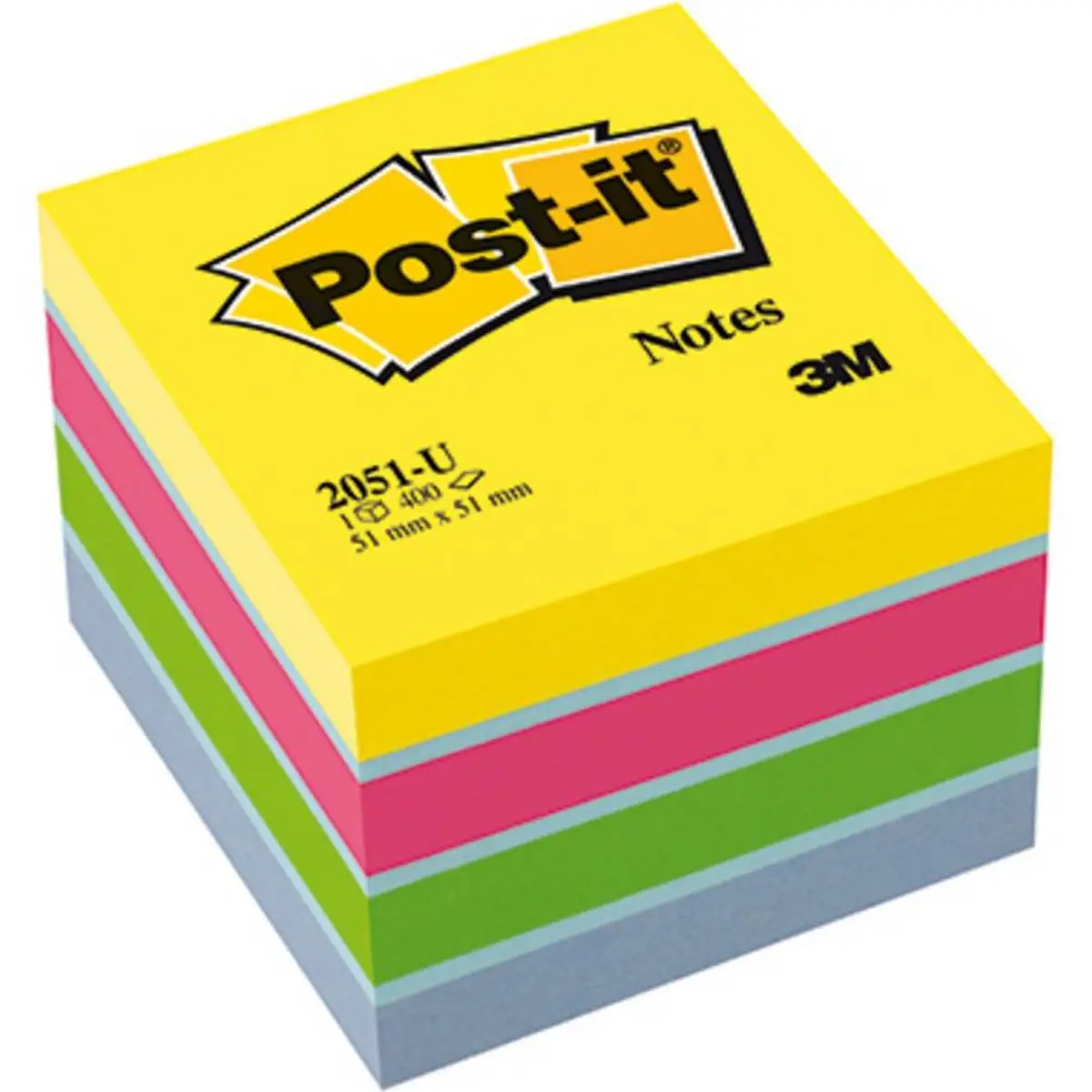 Post-it Haftnotiz-Würfel Mini notes, 51 x 51mm, ultra-farben (EAN: 4046719532650)