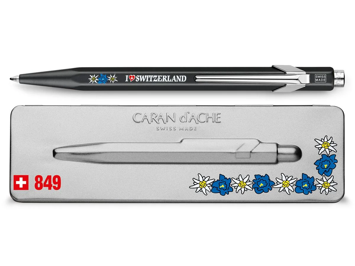 CARAN D'ACHE Druckkugelschreiber 849 EDELWEISS, blau (EAN: 7630002330183)