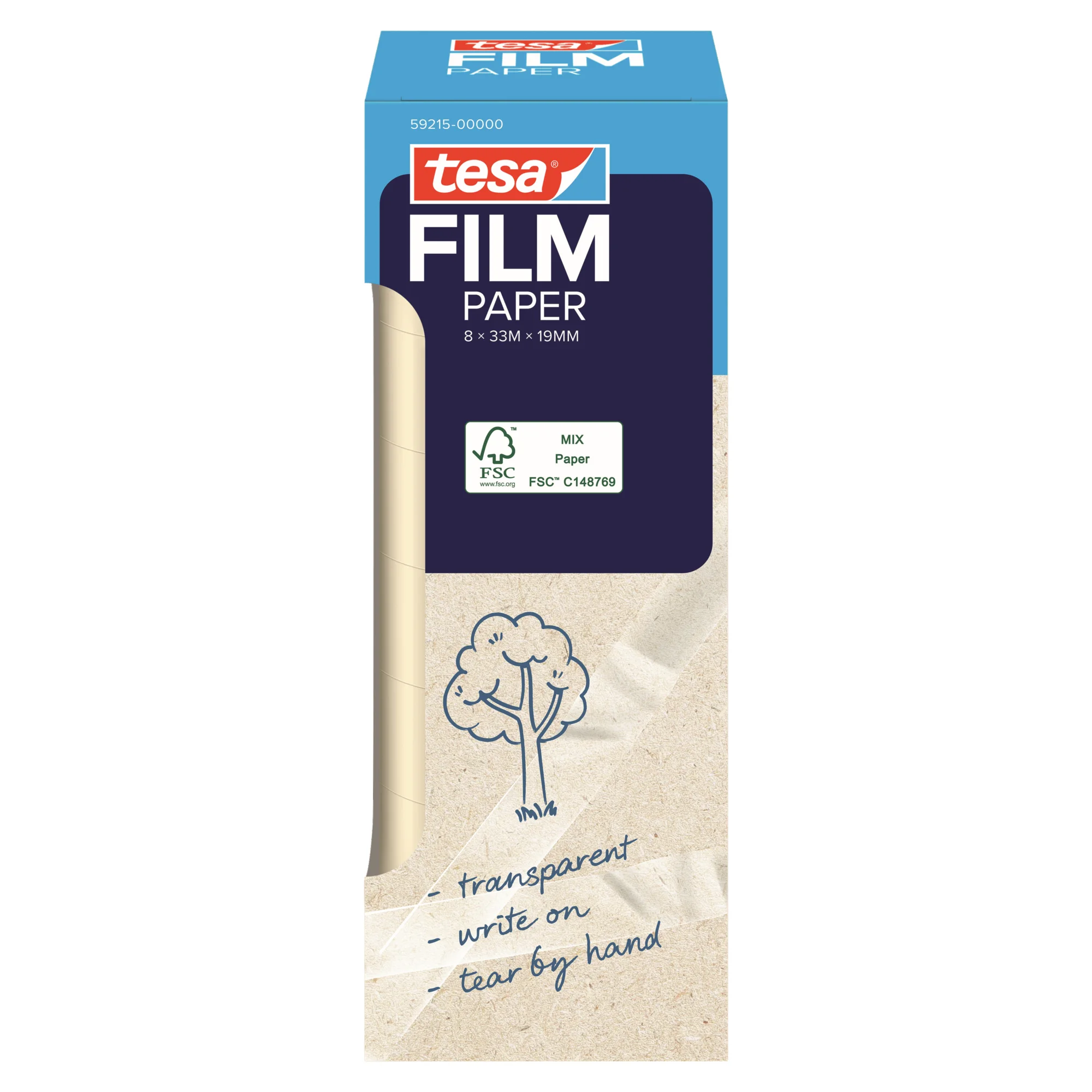 tesa Film PAPER, transparent, 19 mm x 33 m, Office Box (EAN: 4063565479793)