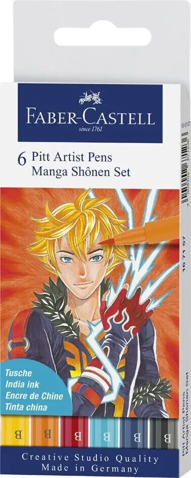 FABER-CASTELL Tuschestift PITT artist pen, 6er Etui, farbig sortiert (EAN: 4005401671572)