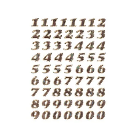 HERMA Zahlen-Sticker 0-9, Prismaticfolie gold glitzernd (EAN: 4008705041935)