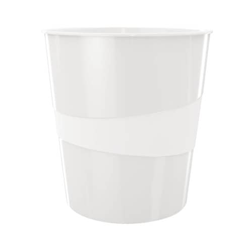 LEITZ Papierkorb WOW, aus Kunststoff, 15 Liter, perlweiß (EAN: 4002432101528)